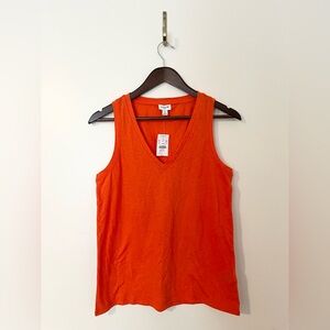 J. CREW NWT V Neck Sleeveless Tank Top Cotton Blend | Small